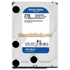 Ổ cứng WD 2TB - BLUE - WD20EZBX WD HDD Blue 2TB 3.5" SATA 3/256MB Cache/ 7200RPM (Màu xanh)